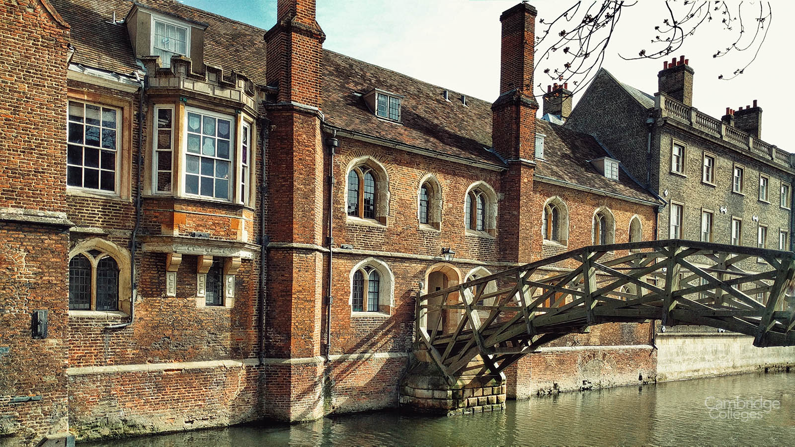 The wooden bridge, better known as the Mathematical bridge